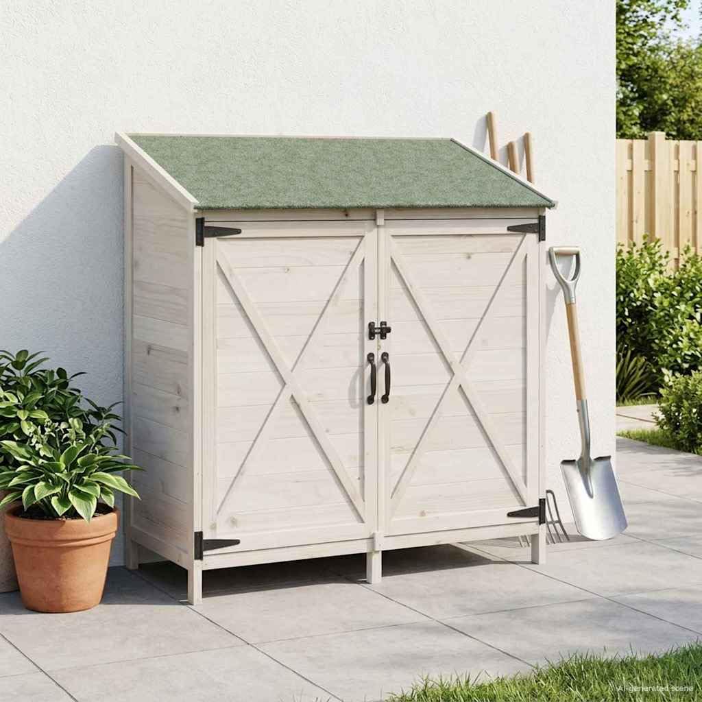 vidaXL - Abri de jardin bois 106x56x113,5cm, spacieux, aéré, blanc