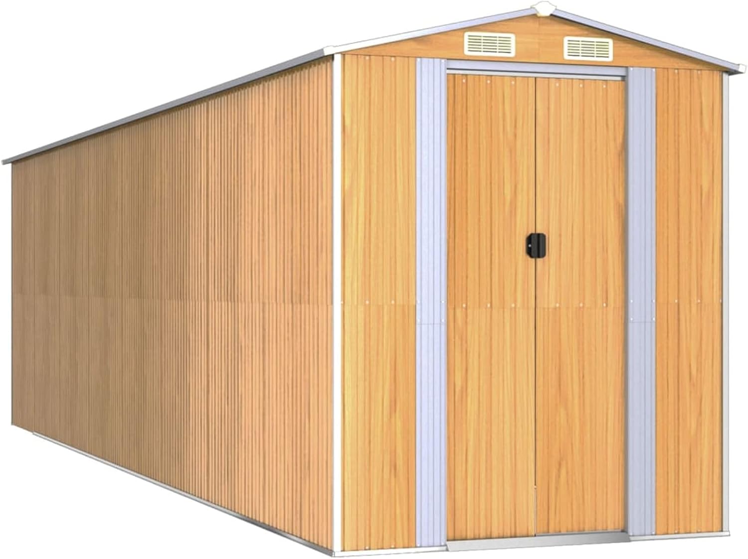 ShGaxin - abri de jardin série acier galvanisé, 192x689x223cm, marron clair