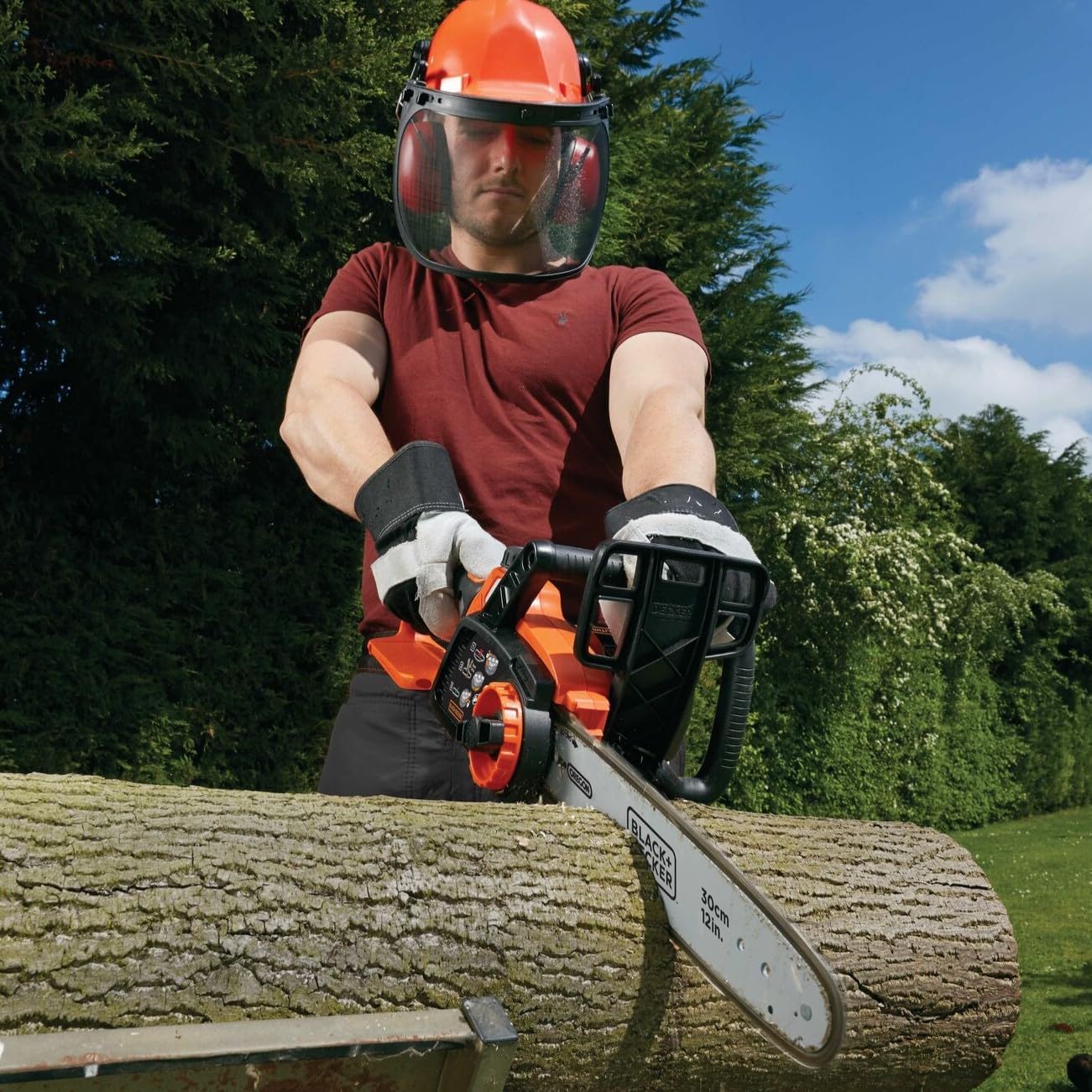 BLACK+DECKER - Tronçonneuse 36V 30cm, batterie 2Ah, lubrification auto, tendeur sans outil - GKC3630L20-QW