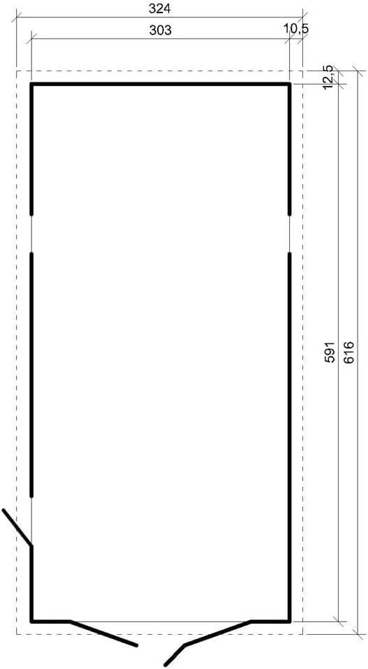 TIMBELA - Garage de jardin bois, 18m², 616x324x222cm, abri, M102