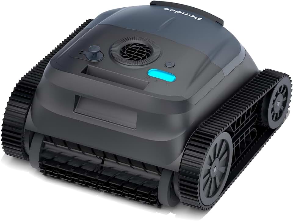 (Upgrade 2026) Pondee X5 Robot de Piscine sans Fil Fond et Parois, Aspirateur 21 m³/h Saugkraft, Navigation Intelligente, 3 Moteurs Brushless, Autonomie 180 Min, Ligne d'eau, Bassins jusqu'à 300m²