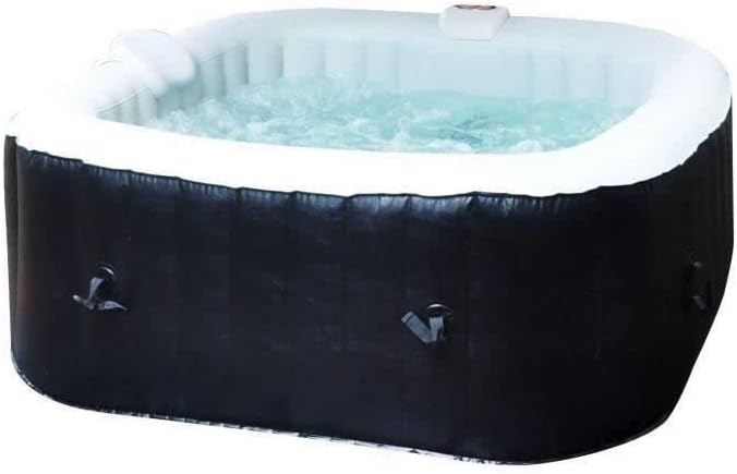 SUNSPA - Spa gonflable carré - 155 x 65 cm - 4 personnes, laminé