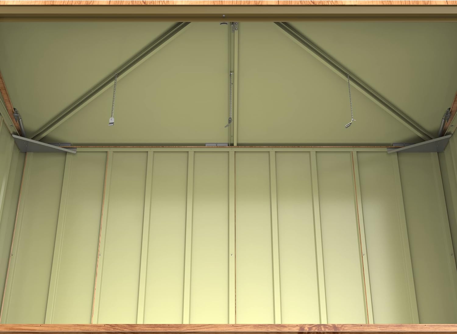 Duramax abri pour poubelles pour 3 avec ouverture par le haut et portes doubles verrouillables, abri de jardin en métal, cachettes pour poubelles, Abri pour poubelles, 214x101x133 cm, grain de bois