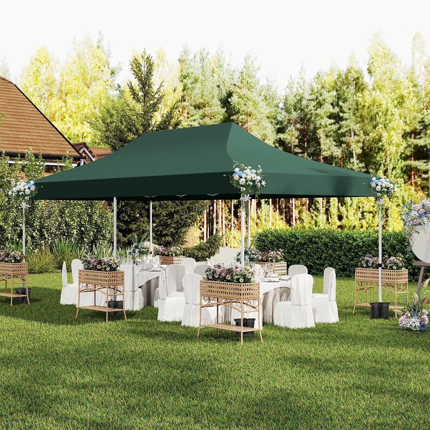 GOPLUS - tonnelle pliante 3x6m, imperméable, 6 bâches, sac transport