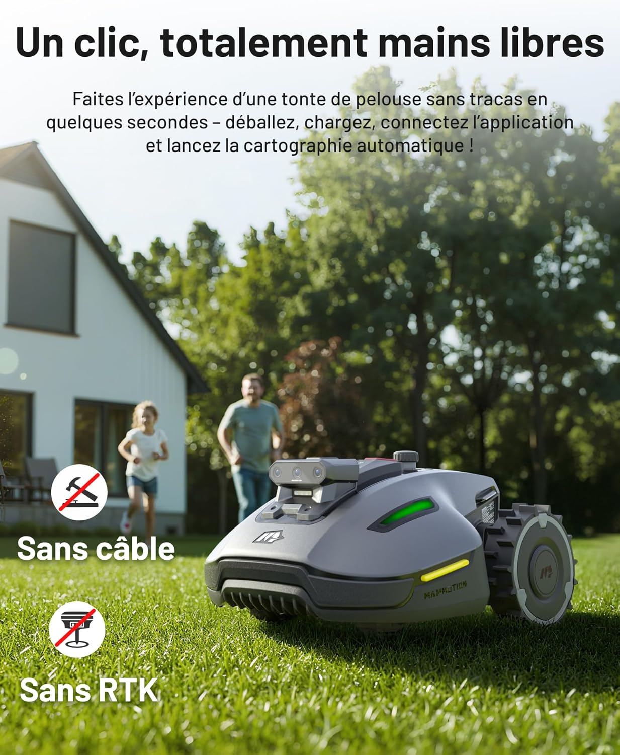 Mammotion - YUKA Mini - 700 m² - tondeuse robot AI vision triple caméra YUKA Mini