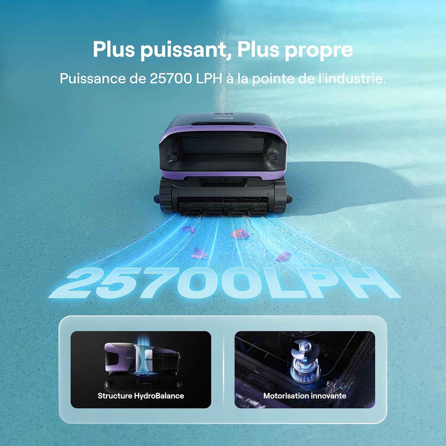 Beatbot - Sora 70 - 300 m² - Robot piscine 4-en-1, 10 000mAh, 6L, 25700LPH