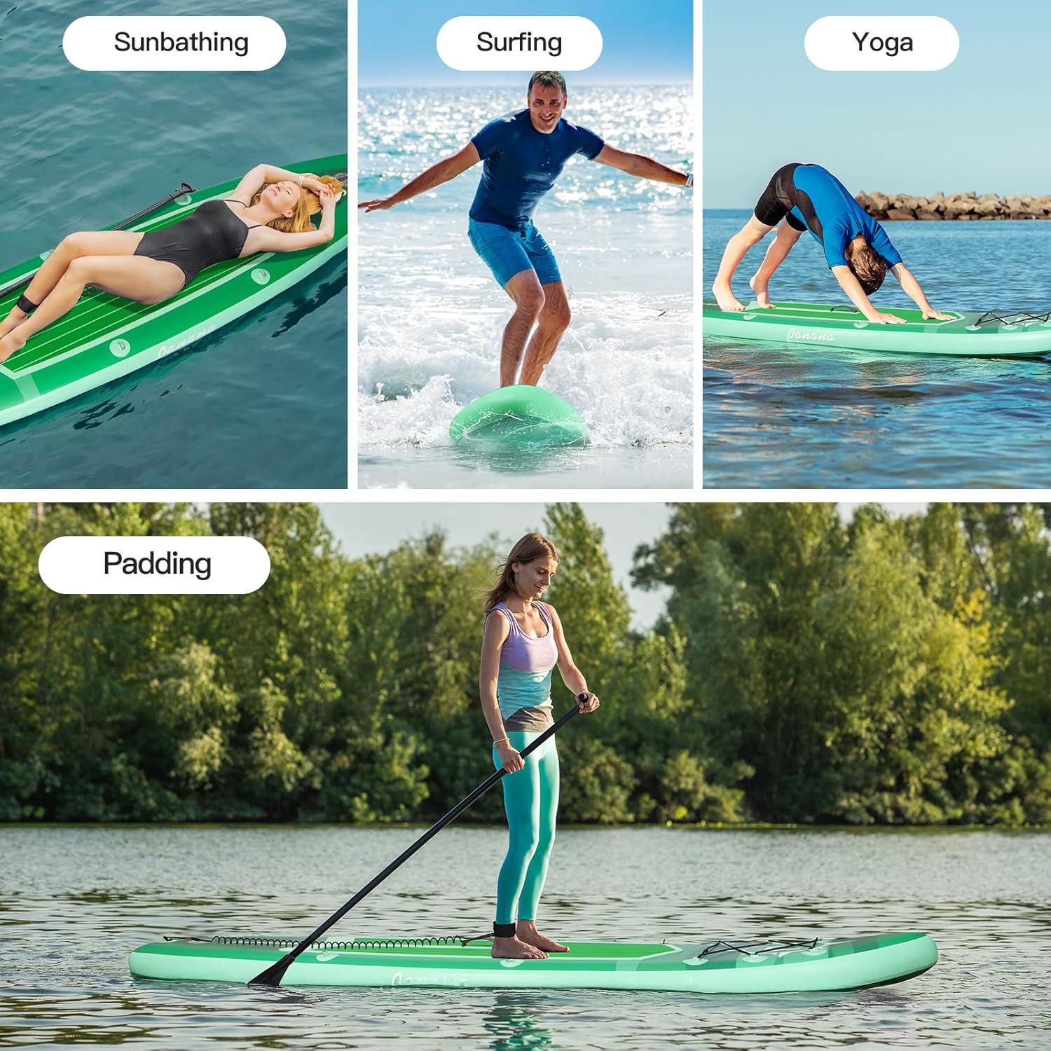 Panana - Stand Up Paddle gonflable - léger, antidérapant, réglable, kit complet