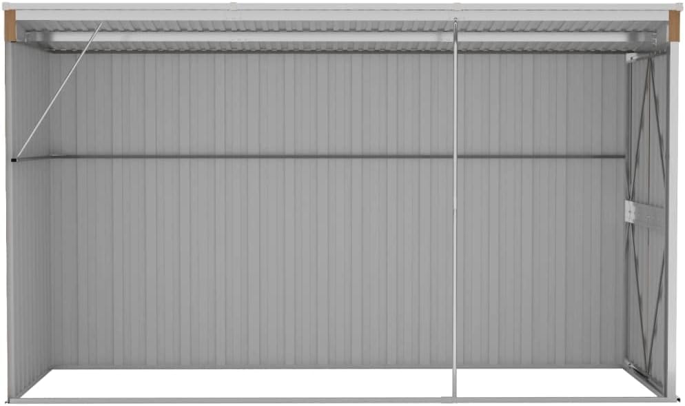 vidaXL Abri de Jardin Mural Abri de Rangement d'Outils Rangement d'Equipement de Jardin Extérieur Marron 118x288x178 cm Acier Galvanisé