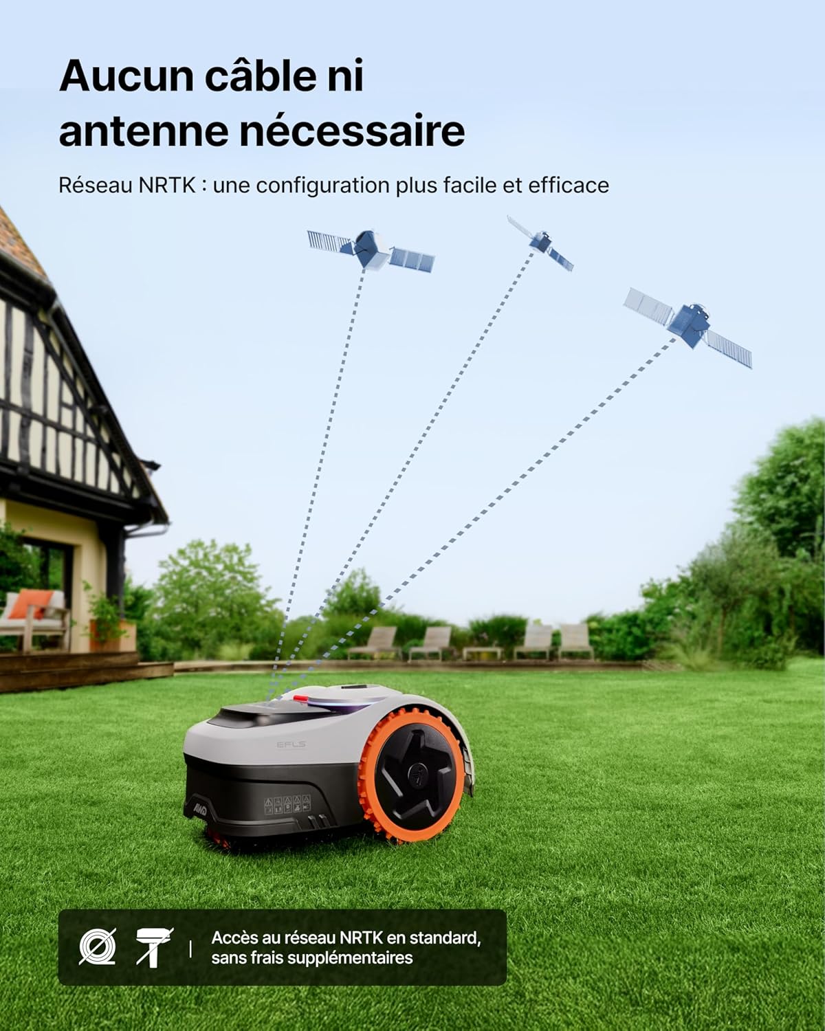 Segway - Navimow i205 AWD - robot tondeuse - 500 m², 45% pente, garage, EFLS NRTK+Vision