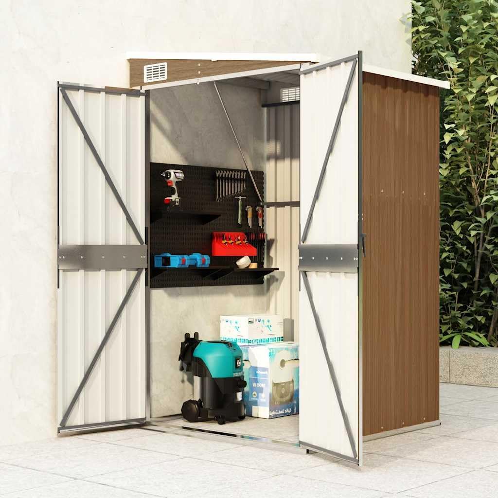 Générique Remise de Jardin Murale Marron 118x100x178 cm Acier galvanisé,Maison & Jardin, Pelouses & Jardins, Vie en extérieur, Structures extérieures, Cabanes & abris de Jardin, Brun (Poids 22.7KG)