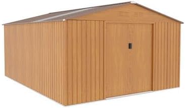 OOGarden - abri de jardin métal imitation bois 15m² puits de lumière