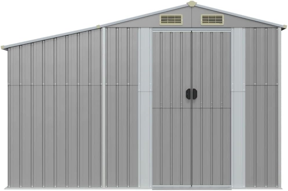 vidaXL Abri de Jardin Gris 277x93x179 cm Acier galvanisé