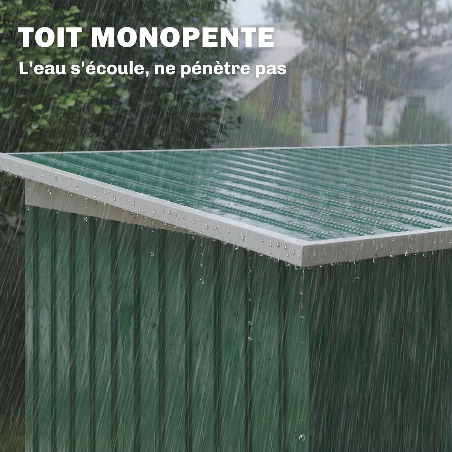 Outsunny Abri de Jardin en Acier galvanisé XXL 3,6 m² avec kit de Fondation 280 x 130 x 172 cm, cabane de Jardin cabanon Rangement Outils avec Portes coulissantes verrouillables aérations, Vert foncé