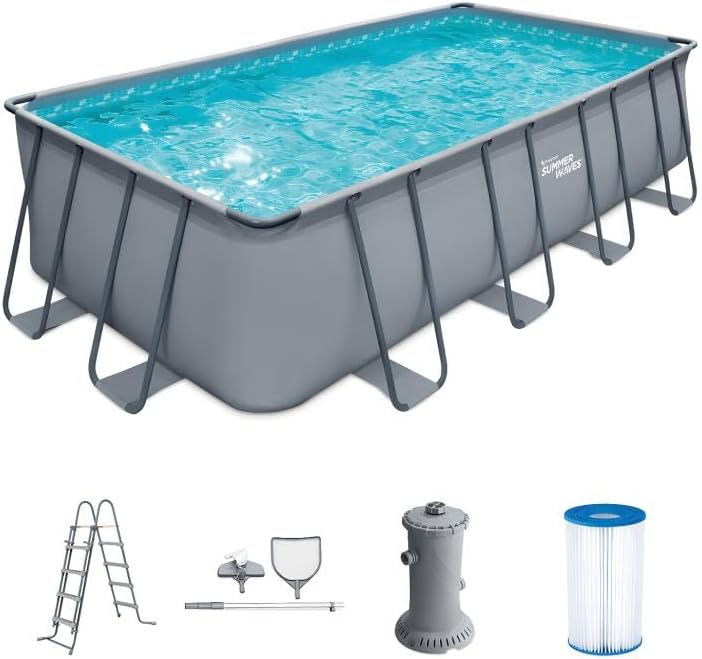 FUNSICLE Piscine Tubulaire rectangulaire Oasis 5,49 x 2,74 x 1,32m
