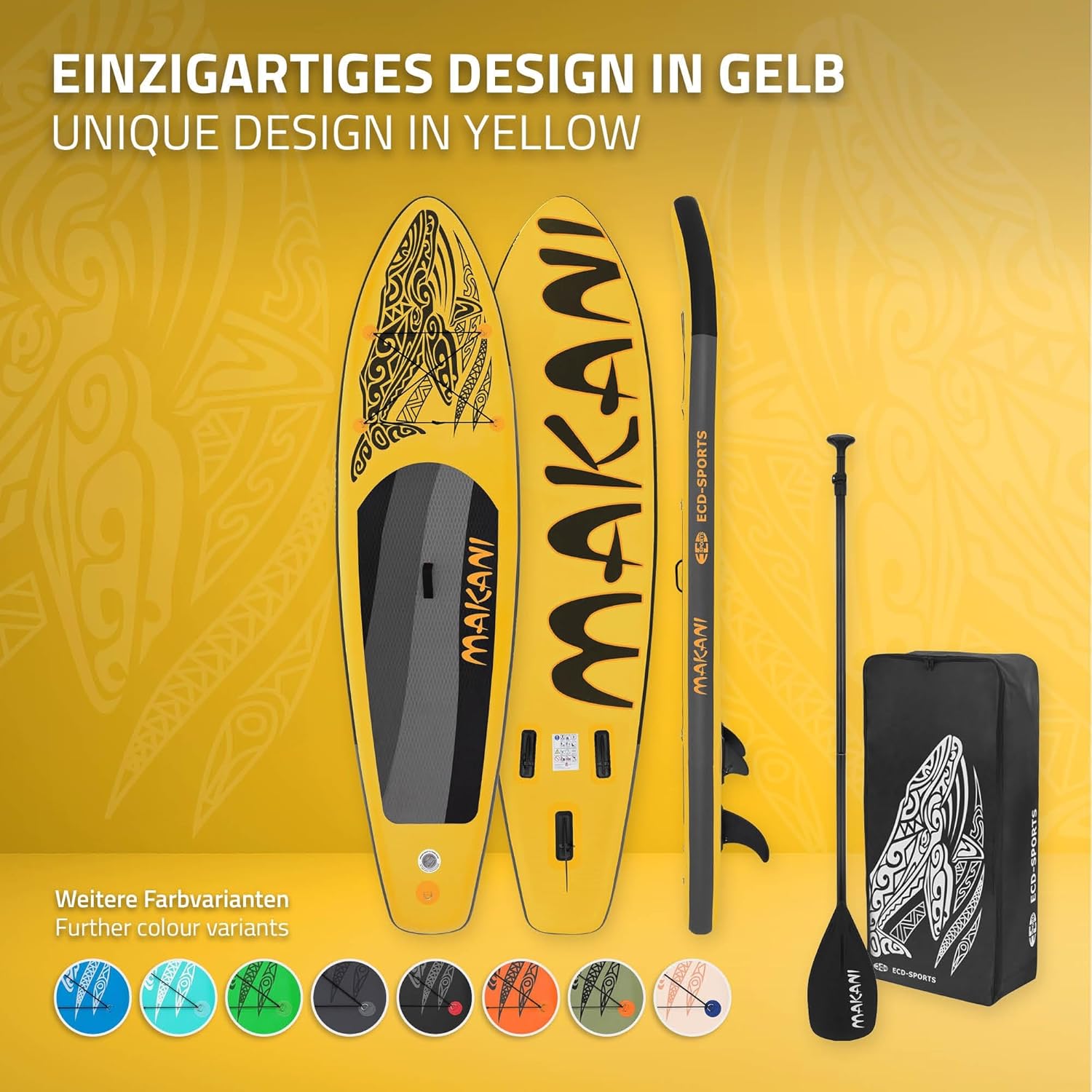 ECD Germany - stand up paddle série gonflable - 305/308/320/380 cm - PVC, 120/150 kg, 10/15 cm épaisseur