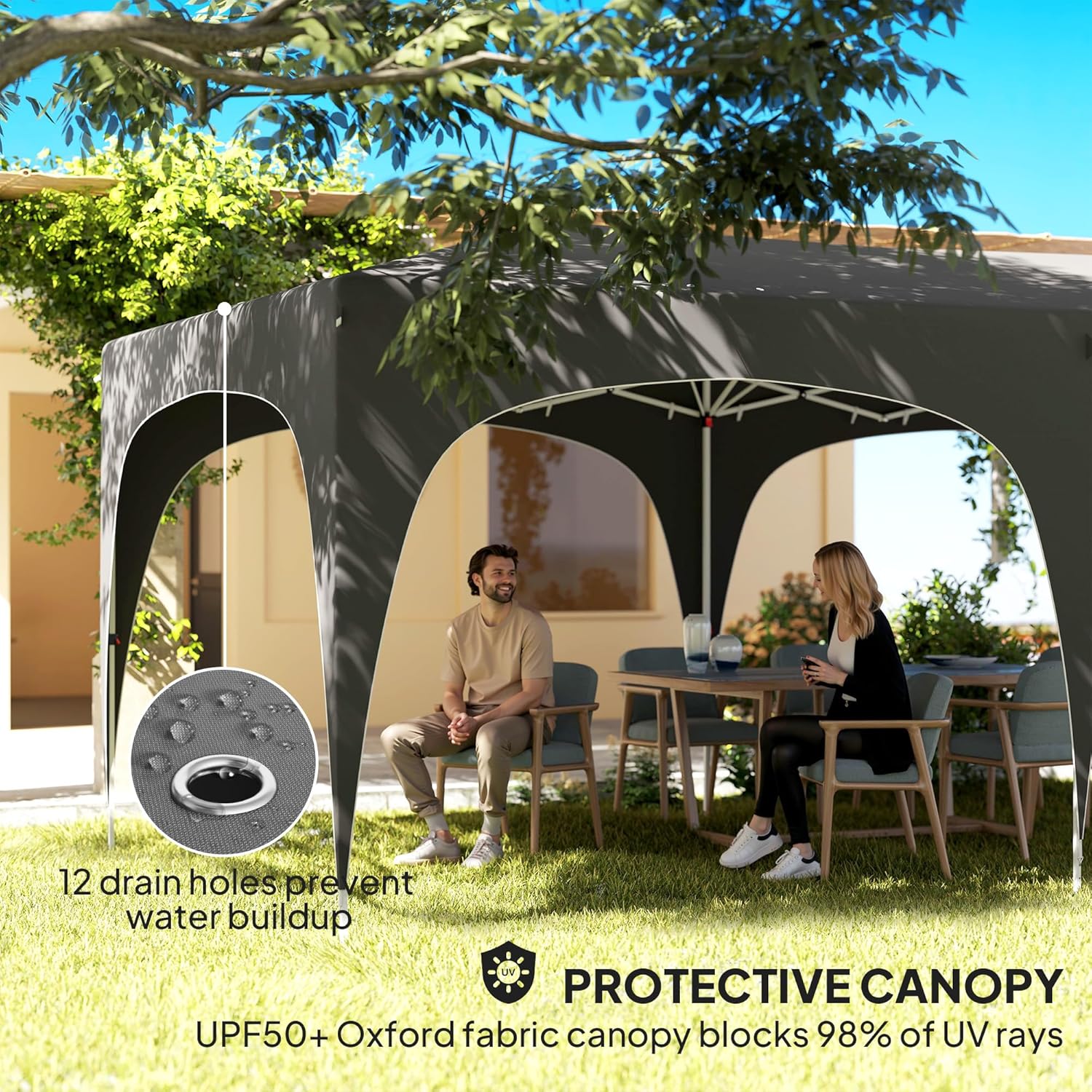 Outsunny - tonnelle pliante pop up - 3x6m - UPF50+, réglable, sac transport