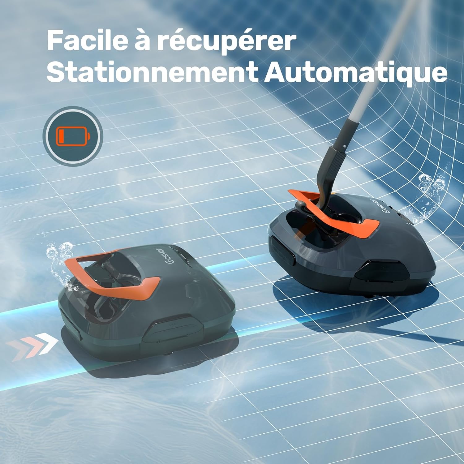 Gosvor - Robot piscine hors-sol série - filtre intégré, autonomie 90min