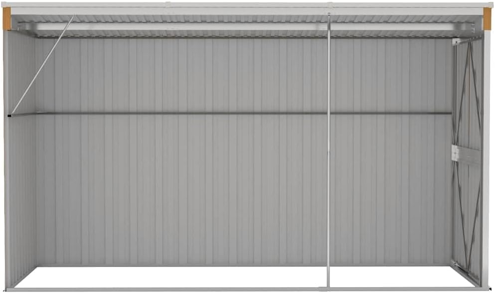 Solivagant Abri de Jardin Mural Marron 118 x 288 x 178 cm Acier galvanisé,(40.02 KG)