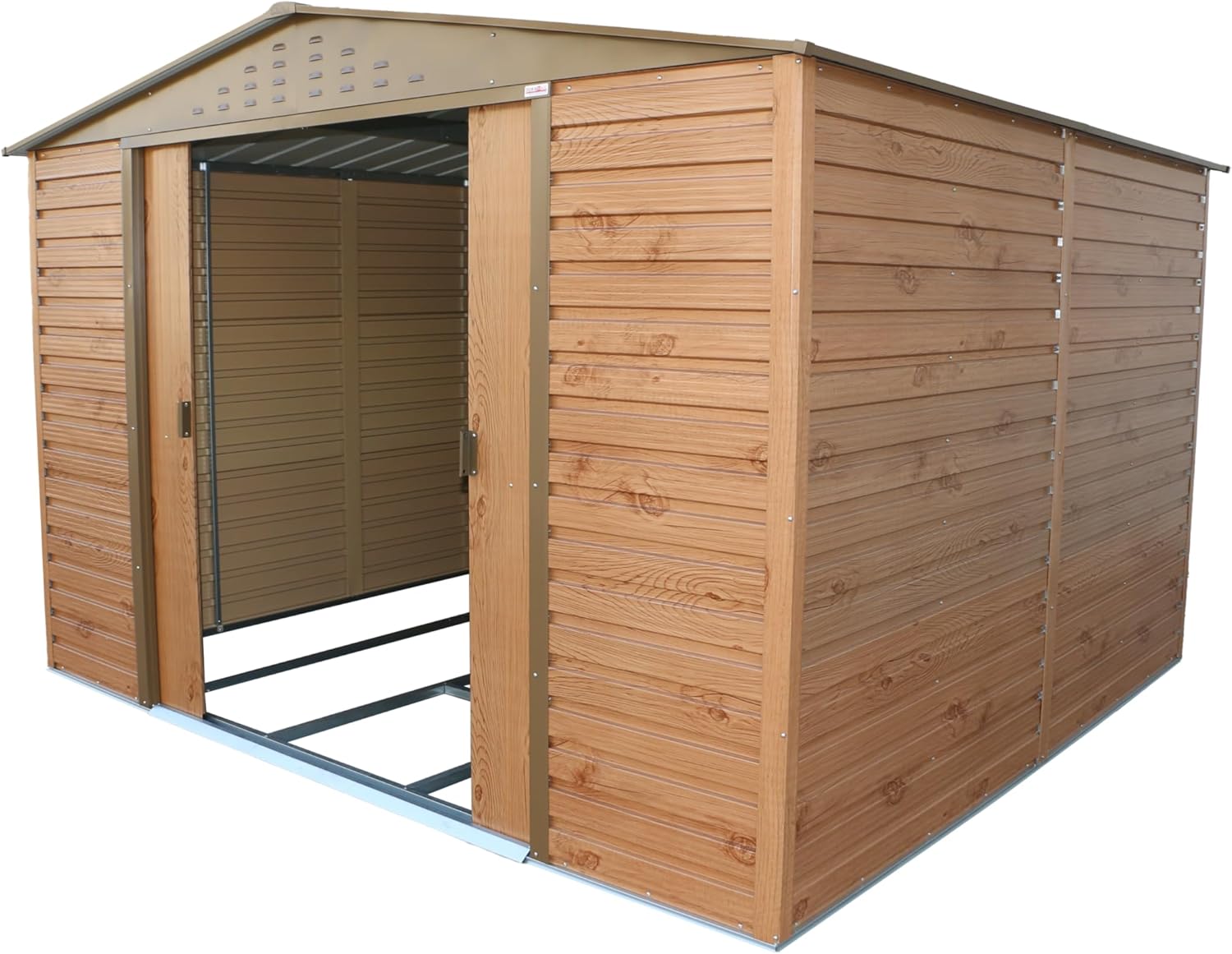 Duramax - Alpine série - 10x10 (9,75m²) - abri métal toit renforcé, acier galvanisé, sans entretien