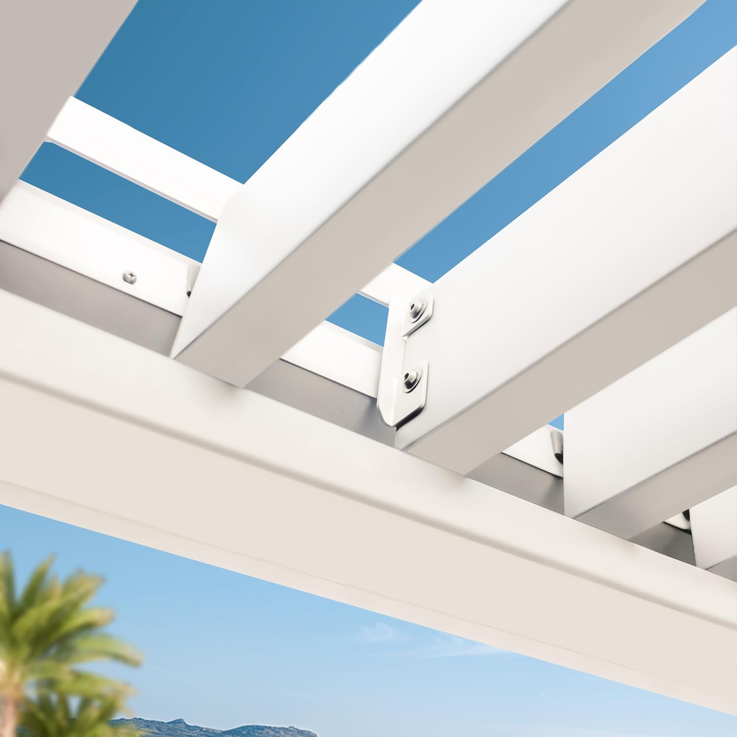PRIMEYARD - pergola série pavillon - 3x3m - aluminium blanc, lames orientables