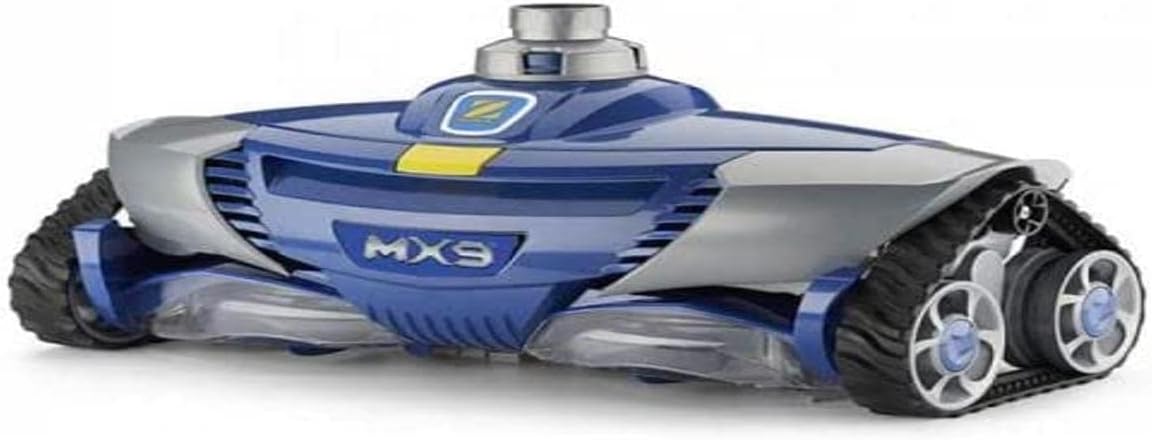 Zodiac MX9 WS000033 - Nettoyeur Automatique pour piscines jusqu'à 12x6 m. Piscines enterrées ou Hors Sol à parois rigides. Brossage cyclonique. Système de Traction par Courroies. Nettoie Fond, parois
