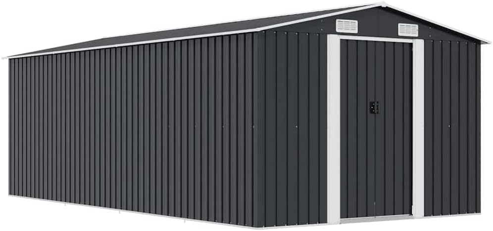 vidaXL Abri de Jardin 257x489x181 cm Métal Anthracite Terrasse Cabane à Outils