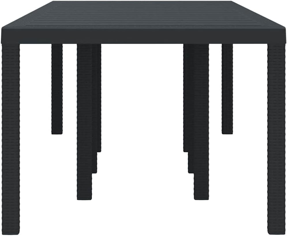 vidaXL - Table de jardin rectangulaire - 250x100x73 cm - poly rotin durable anthracite