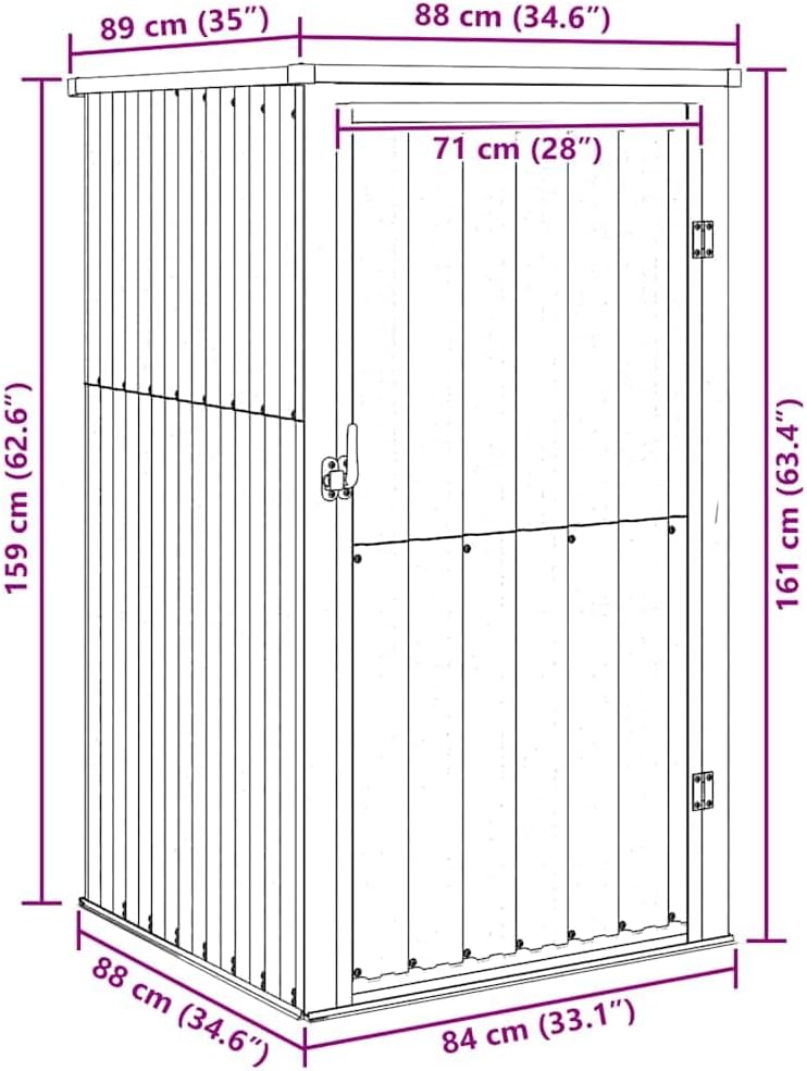 Abri de jardin - gris - 88x89x161 cm - acier galvanisé, robuste