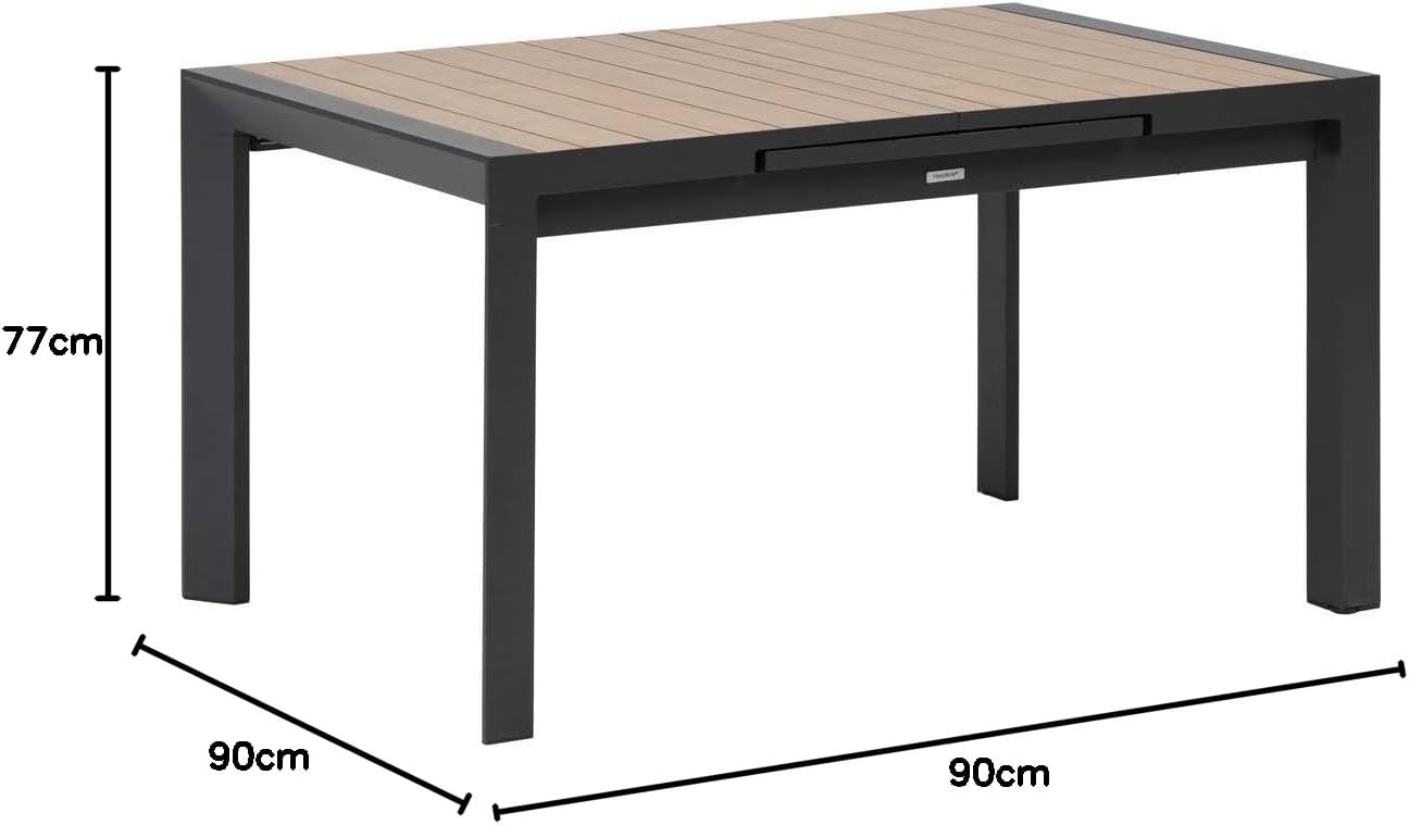 Hespéride - Evasion Extensible 8 places - aluminium antirouille - effet bois