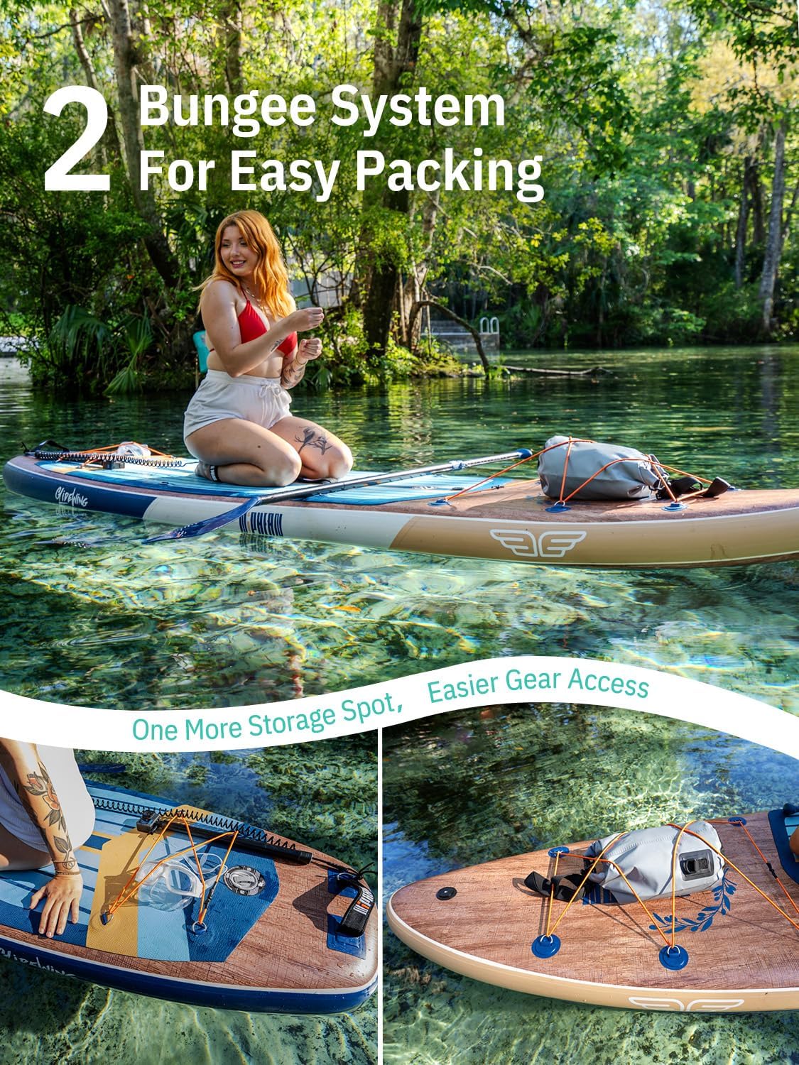 Niphean - Paddle gonflable XL - 2+1 personnes - housse étanche, aileron stable