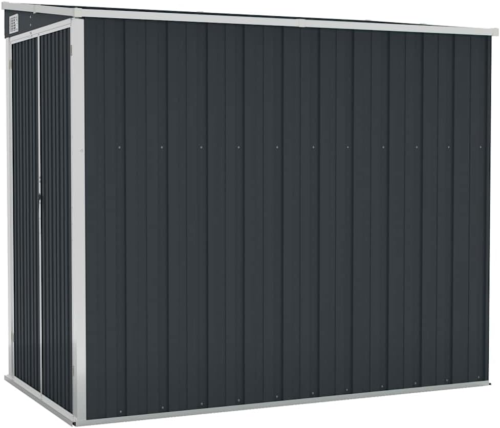 vidaXL Abri de Jardin Mural Abri de Rangement d'Outils Rangement d'Equipement de Jardin Extérieur Cour Anthracite 118x194x178 cm Acier