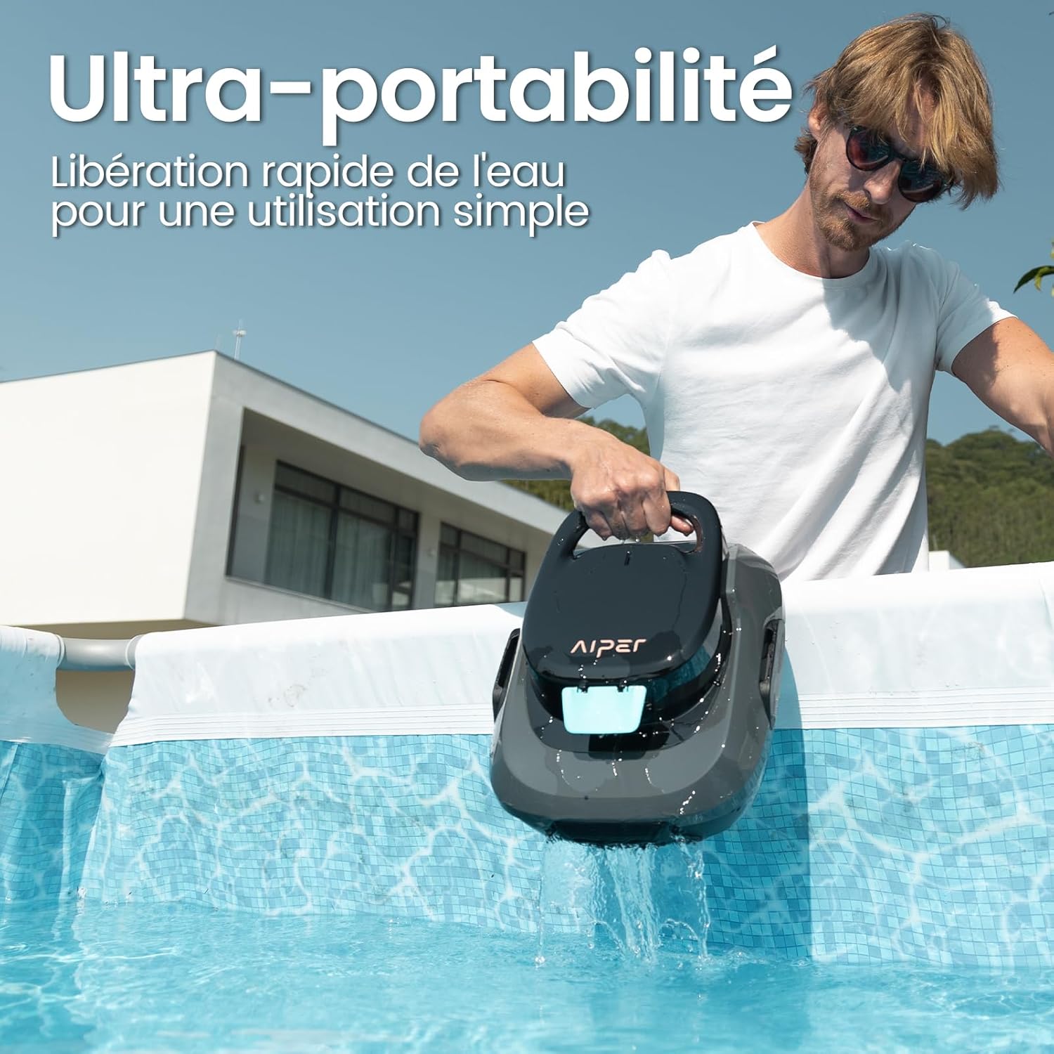 AIPER - Scuba SE - compact, sans fil, 90min, 80㎡, station auto