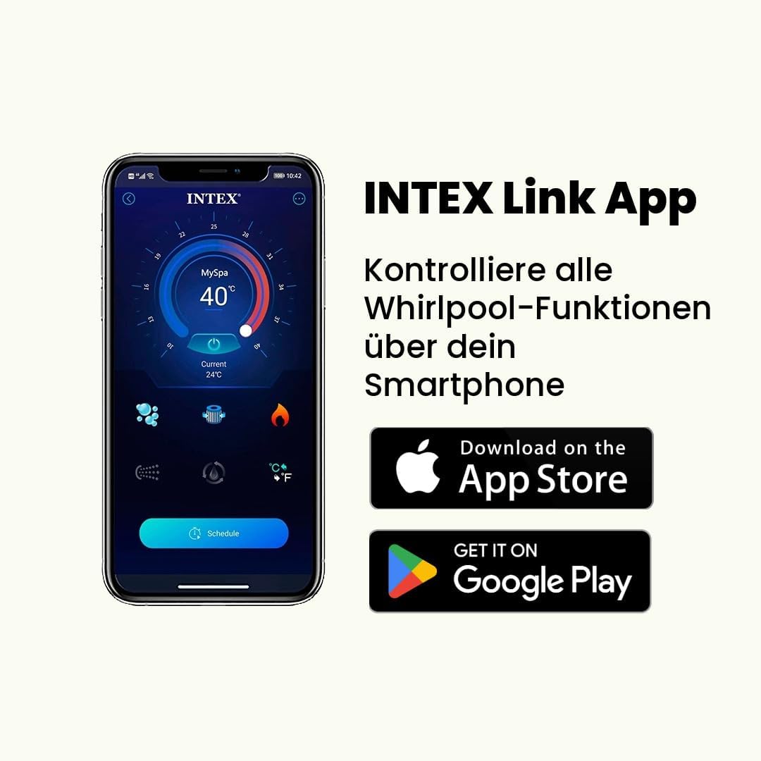 Intex - Pure Spa Bulles 6 places - spa gonflable gris ardoise - 28452EX