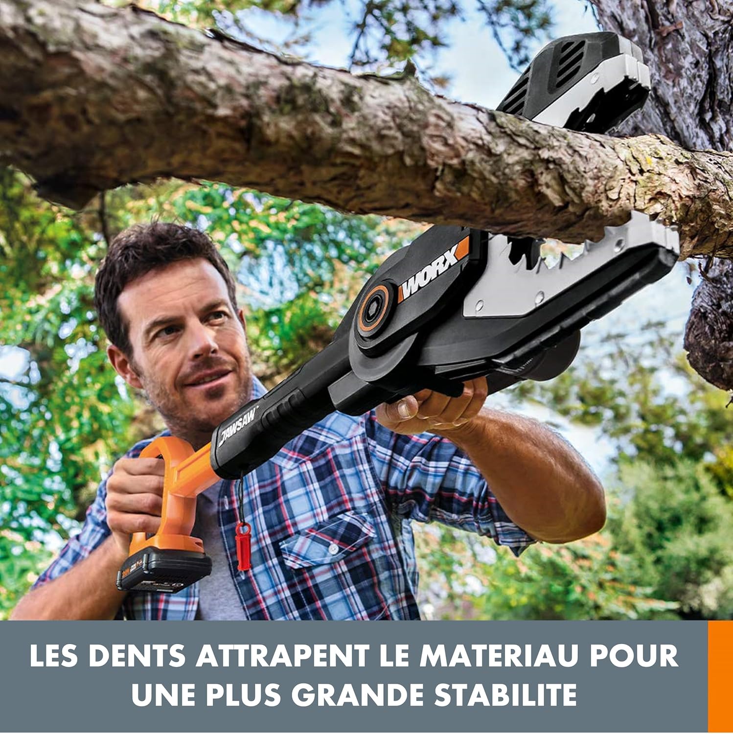 WORX - élagueuse sans fil 20V, guide 15 cm, coupe sécurisée WG329E.9