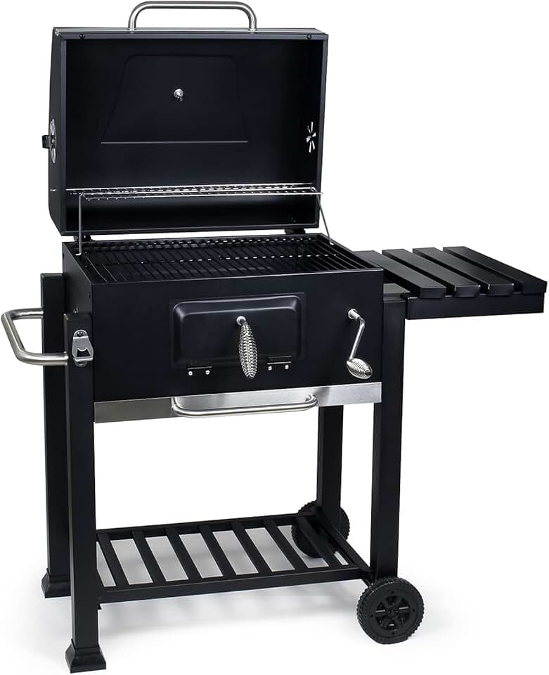 Wiltec - chariot barbecue - 1130x475x1000mm - thermomètre, anti-feu, rangement