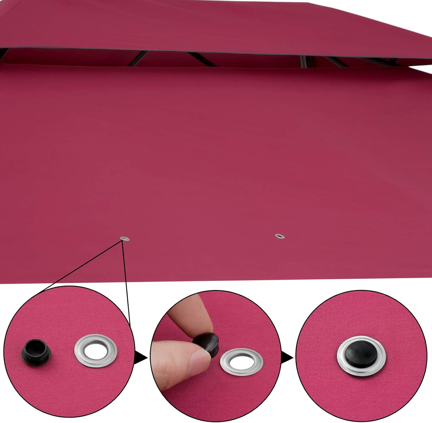 Casaria - Pavillon de Jardin Topas - 3x4m, métal hydrofuge, UV 50+ robuste - Tonneau Rouge TR59A