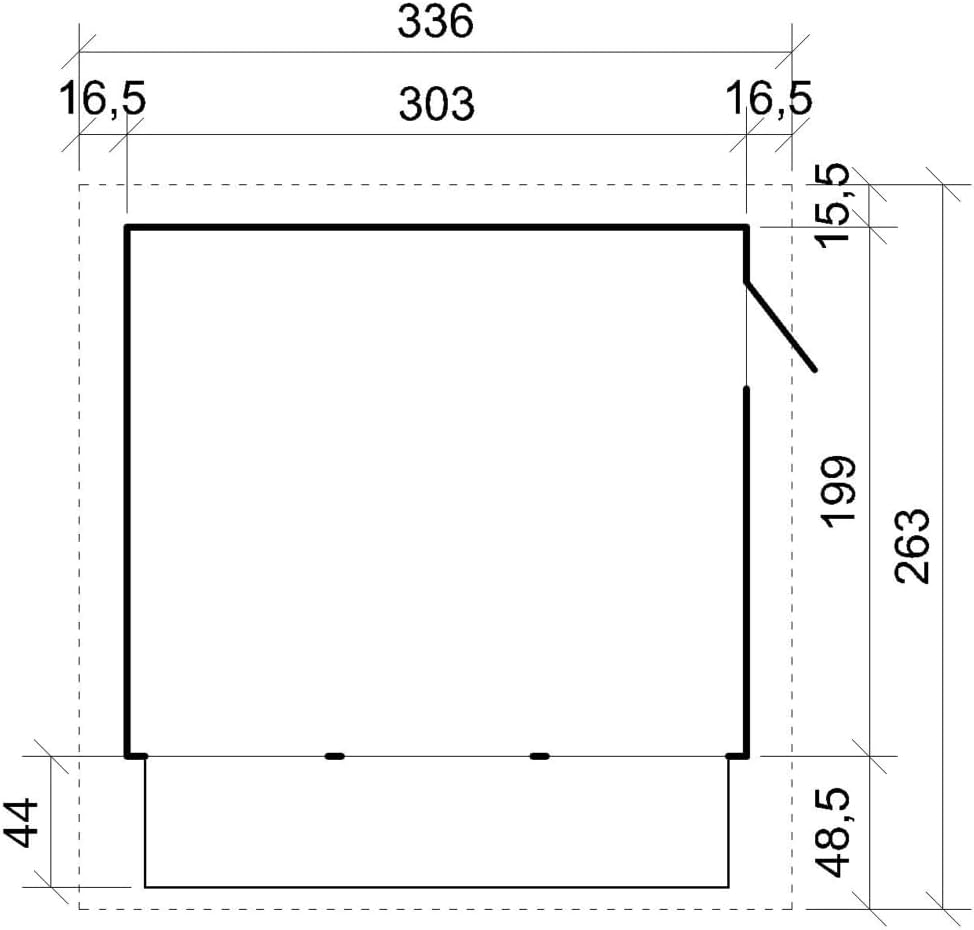 TIMBELA - abri de jardin bois, 6 m², 3 fenêtres, facile à monter, M150A