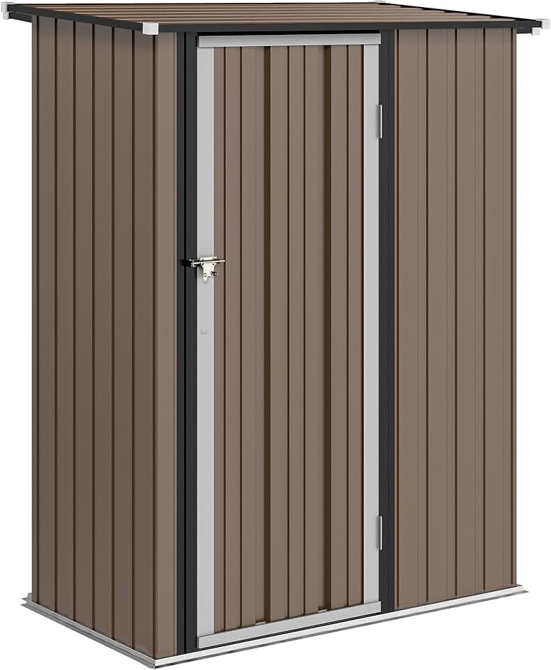 Outsunny - abri de jardin acier galvanisé 142x86x189cm - porte verrouillable 1m²