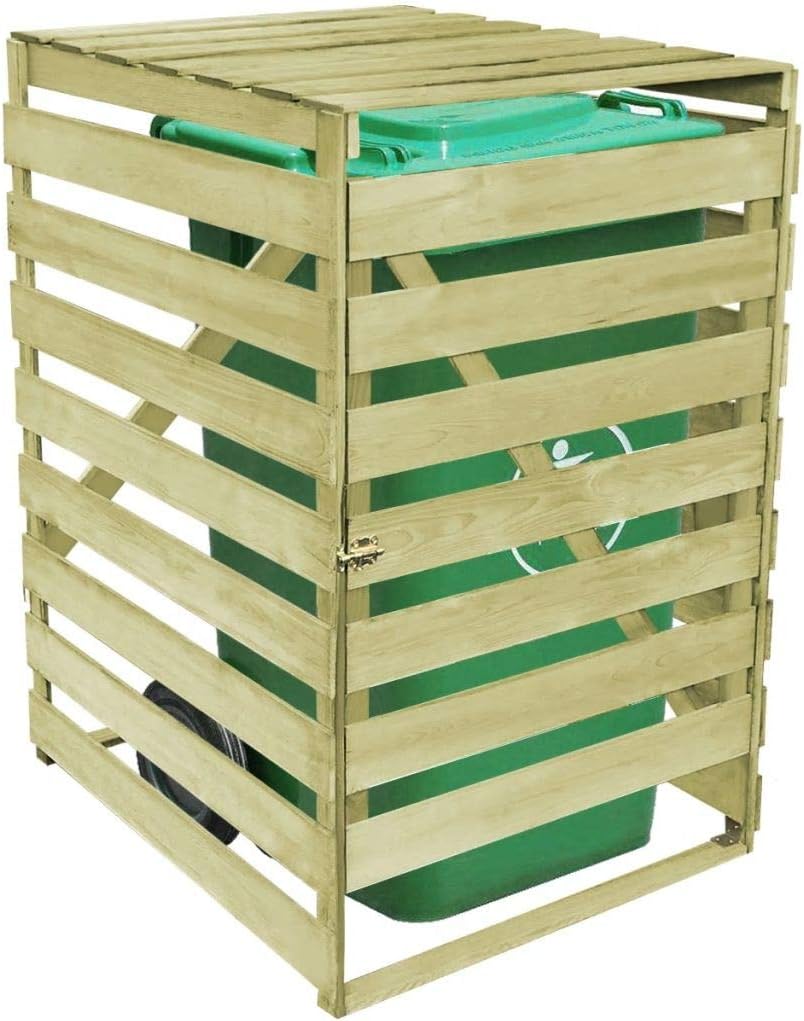 vidaXL Cache-Poubelle Simple Abri de Poubelle de Jardin Déchets Bois Imprégné