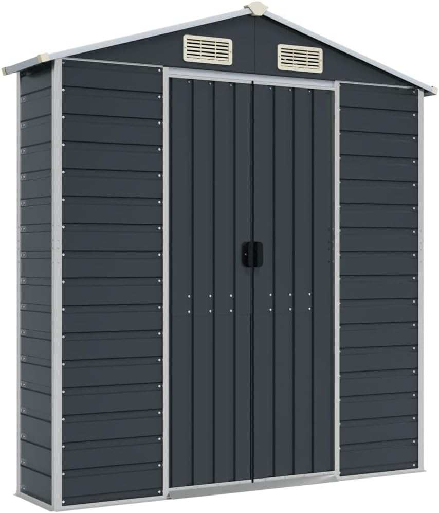 vidaXL Abri de Jardin Anthracite 191x640x198 cm Acier galvanisé