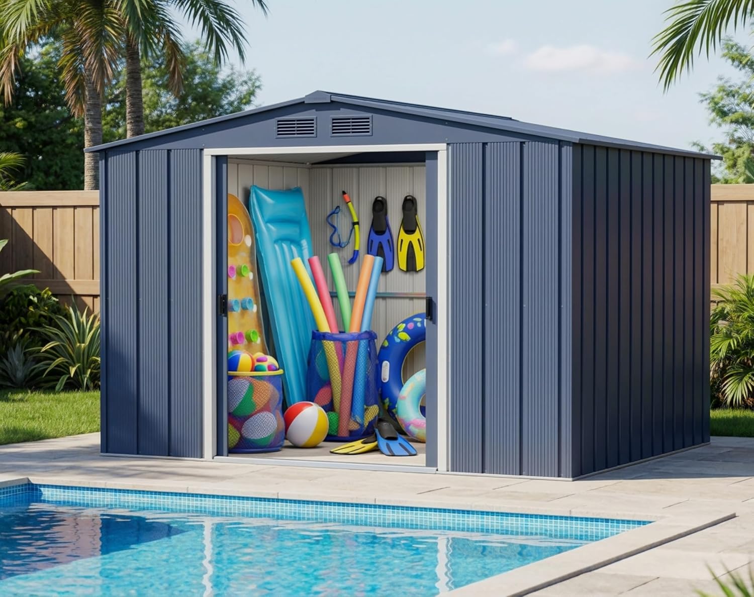 Duramax - ECO 8x8 - 5,89 m² - abri métal, toit renforcé, anthracite