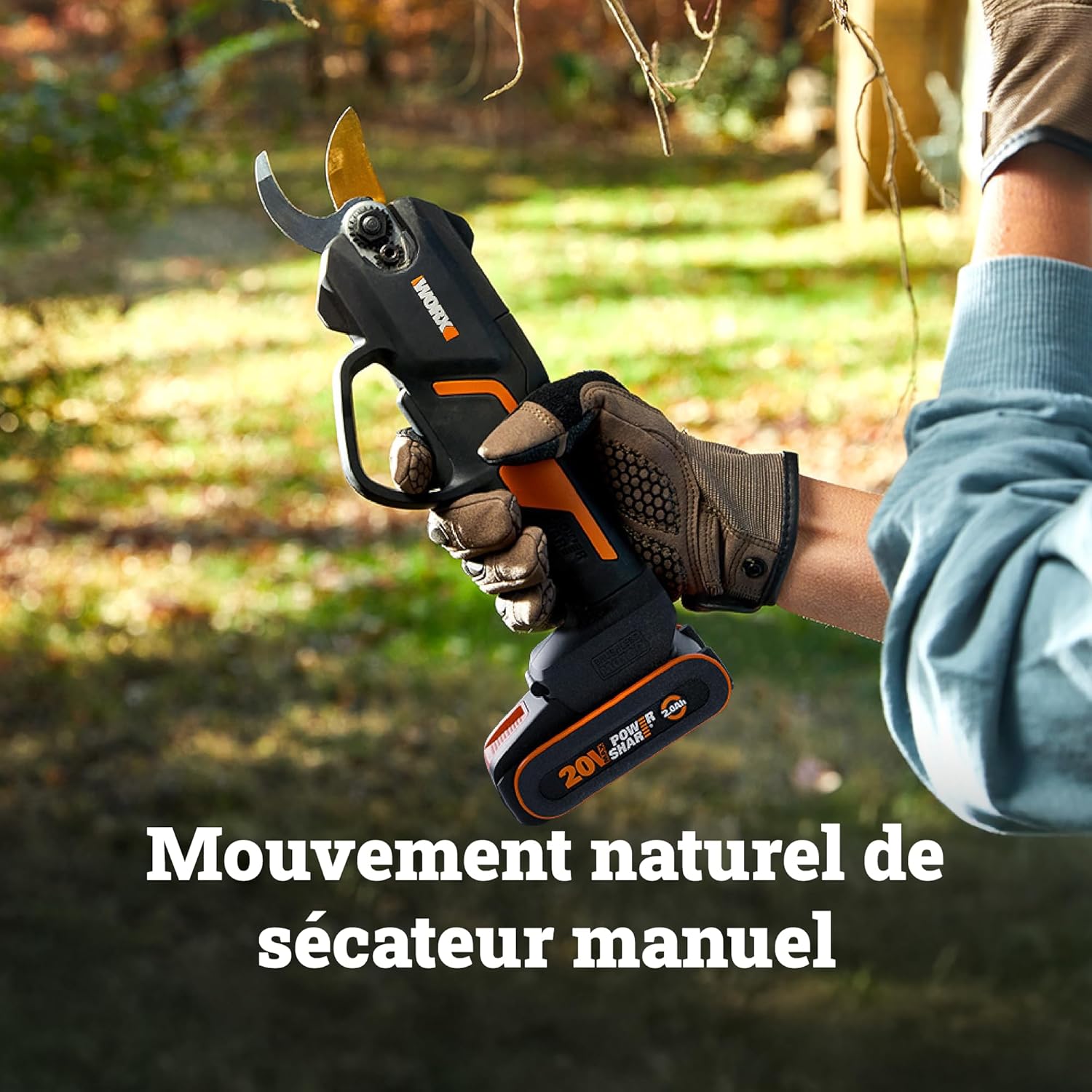 WORX - Sécateur sans fil série Brushless - coupe 25 mm, 1500 coupes, lames SK5 - WG330E.9
