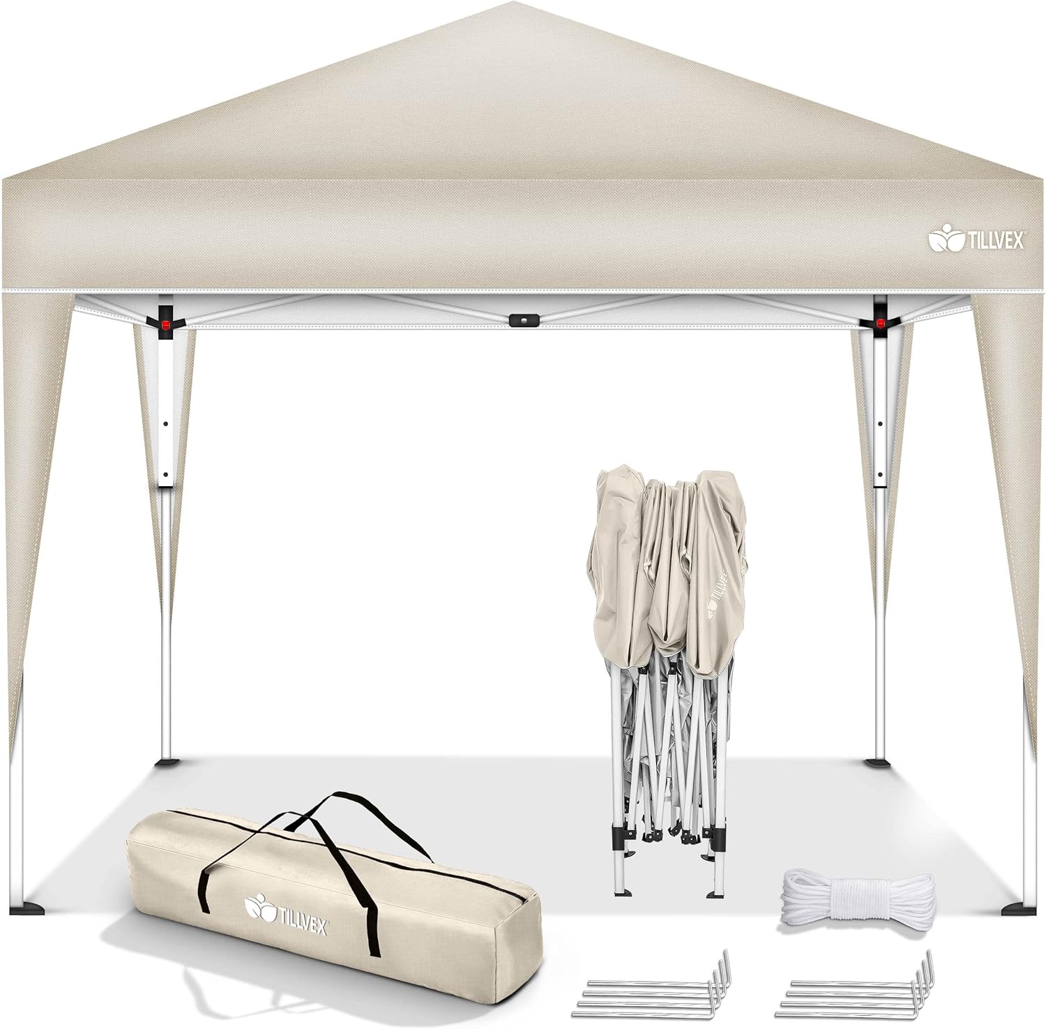 Tillvex - Tonnelle pliante jardin série 3x3m réglable UV50+ sac