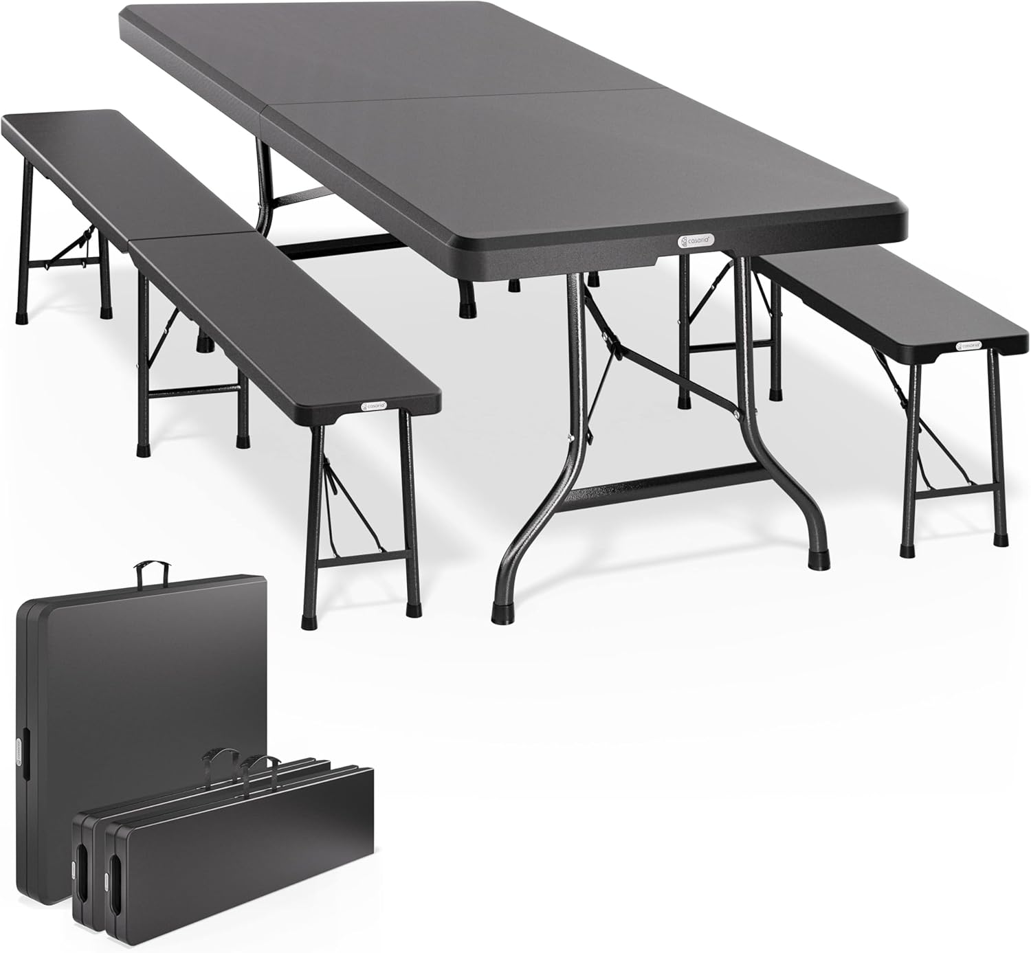 CASARIA - Ensemble table pliante série, 180 cm, 8 personnes terrasse
