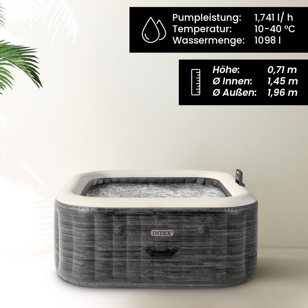 Intex - Pure Spa Bulles 6 places - spa gonflable gris ardoise - 28452EX