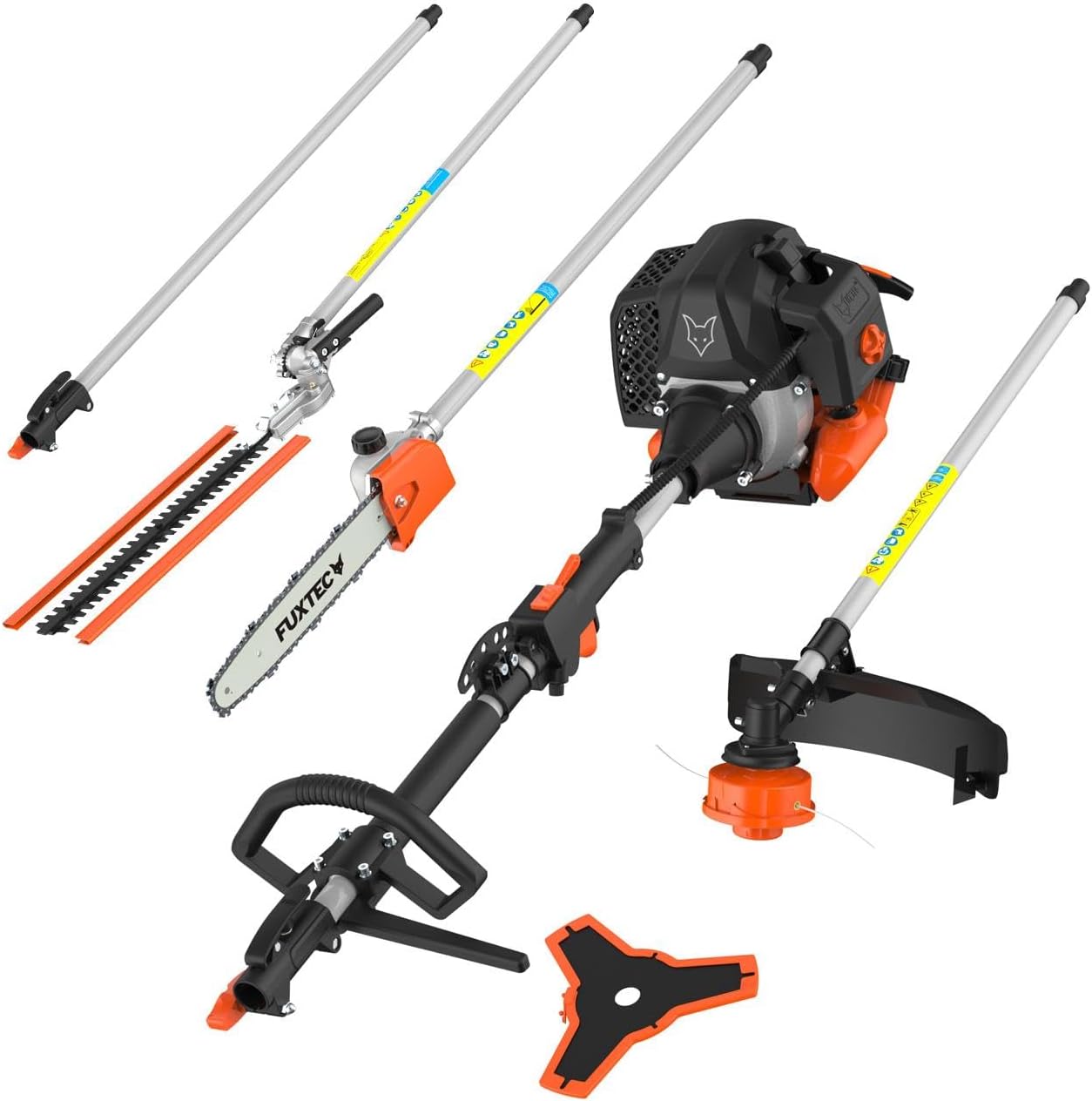 Fuxtec - débroussailleuse 52cm³ 3CV, multifonction thermique, rallonge 1m, FX-MT152E