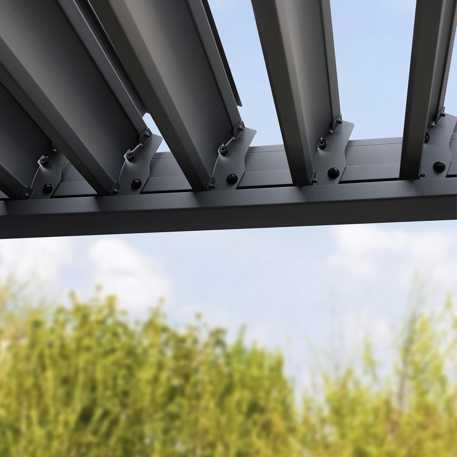 PRIMEYARD - Pergola aluminium série lames acier 3x4m anthracite