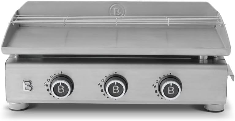 Brasero - Silvia EVO 3 - 67x34 cm - 3 feux inox, réchauffe, 7,95KW