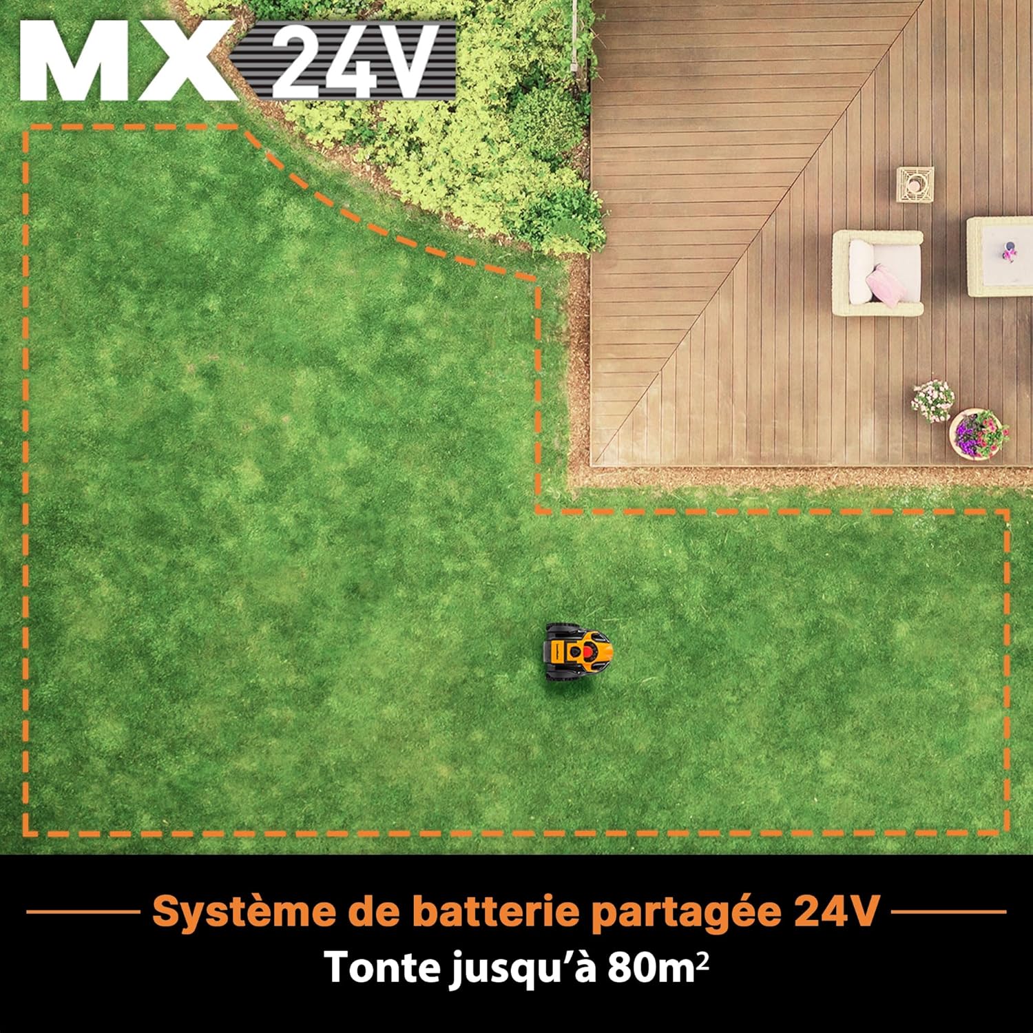 Lawnmaster - OcuMow®16 Robot Tondeuse auto-propulsée, 80m², batterie 2Ah, sans câble, débutant, modèle compact - OcuMow®