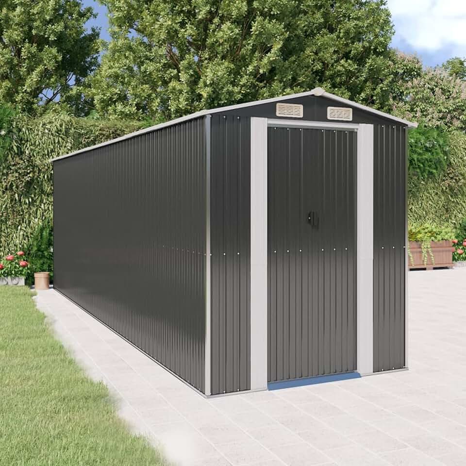 Homgoday Grand Abri de Jardin en Acier Galvanisé - Stockage Extérieur Spacieux et Pratique